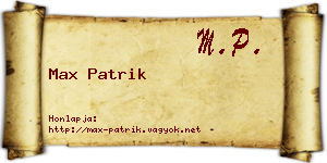 Max Patrik névjegykártya